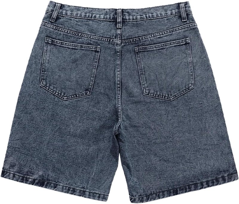 Vamtac Mens Patchwork Denim Shorts Straight Leg Star Jeans Unisex Steetwear Y2K Hip Hop Jorts for Women - Image 4